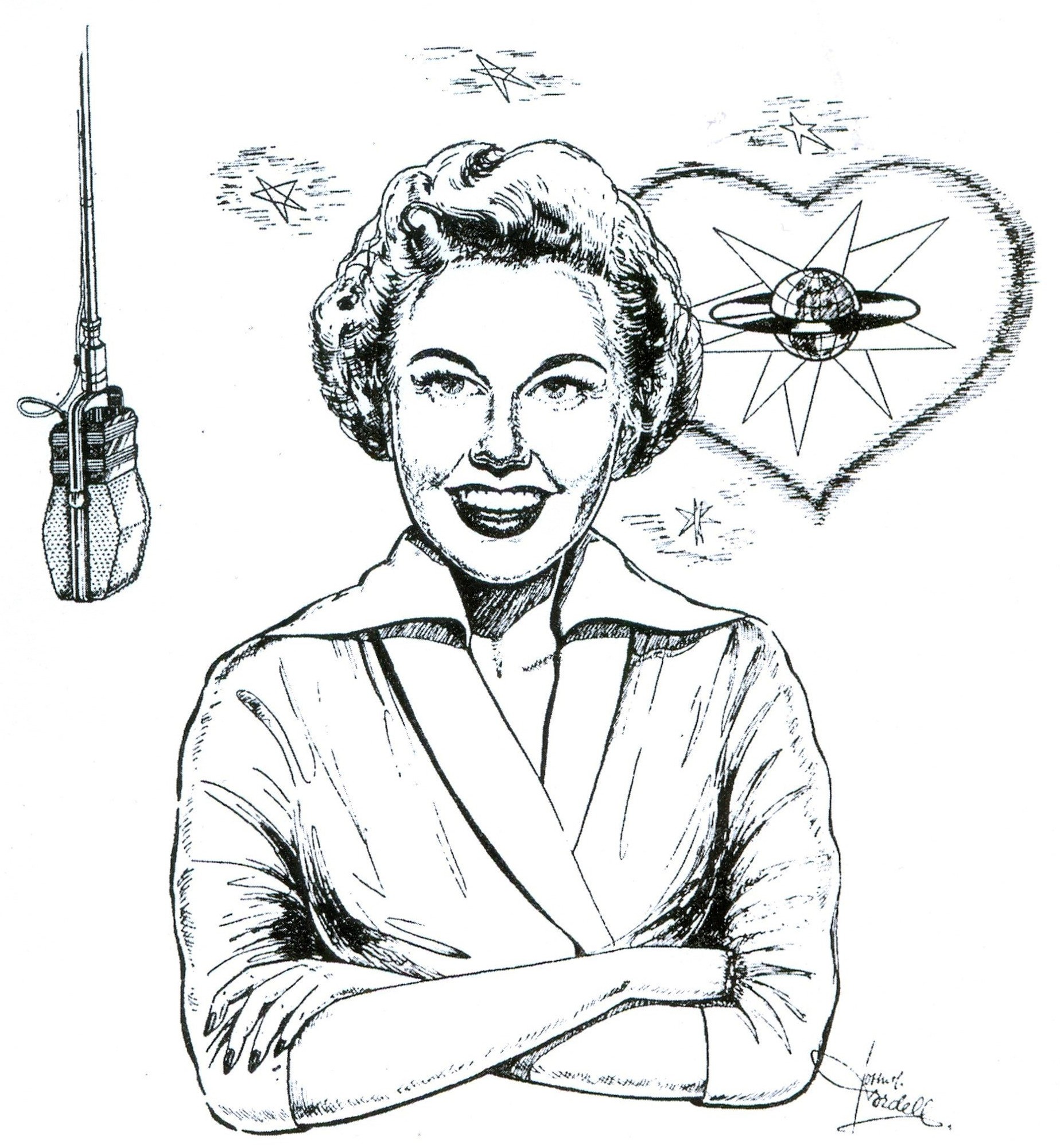 Doris Day getekend door John Cordell